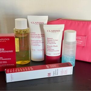 Clarins Skincare Collection with Full size Supra Volume Mascara